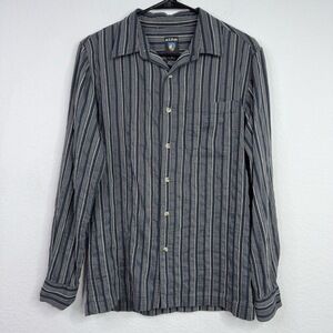 KÜHL Shirt Mens S Hemp Blend Striped Long Sleeve Button Camp Outdoor Athleisure